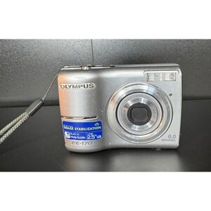 Olympus FE-170 Digital Camera Silver 6.0 Megapixel Optical Zoom *Works*